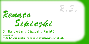 renato sipiczki business card