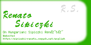 renato sipiczki business card